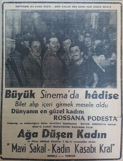 Büyük Sinema Fuayesinde Seyirciler - Yeni Asır 1 Ocak 1954, Dilek Kaya Arşivi